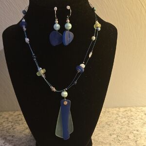 Blue and Green Necklace Set